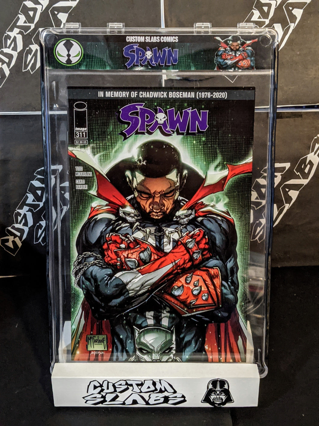 (Case and Label)Spawn #311 B Mcfarlane color variant Custom Slab!